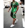 Funny 3D Cat Print Men's Sets Summer Casual O-neck Short Sleeve Tops Shorts 2 Piece Fashion Lion Pattern Suit T-Shirts Outfit