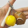 Creative Baseball Keychain Bag Pendant Set - Fashionable Three-Piece Couple Gift & Ornament