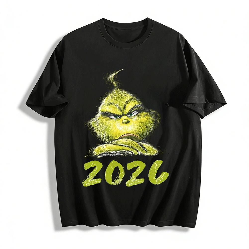 

Grinch 2026 Printed Casual Crew Neck T-Shirt For Men And Women Pure cotton T-shirt XXS