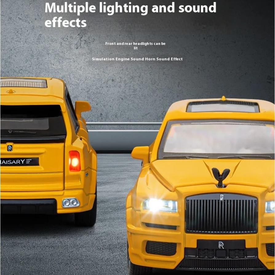 1/32 Scale Rolls Cullinan SUV Alloy Luxy Car Model Diecast Metal Toy Vehicles Car Model Sound and Light Simulation Children Gift