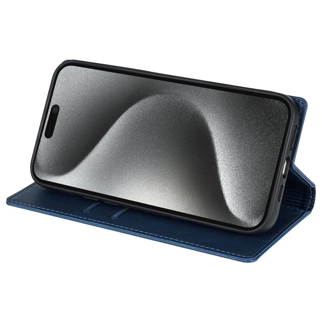 BKS-001 For iPhone 16 Pro Wallet Case Magnetic Closure PU Leather Phone Cover