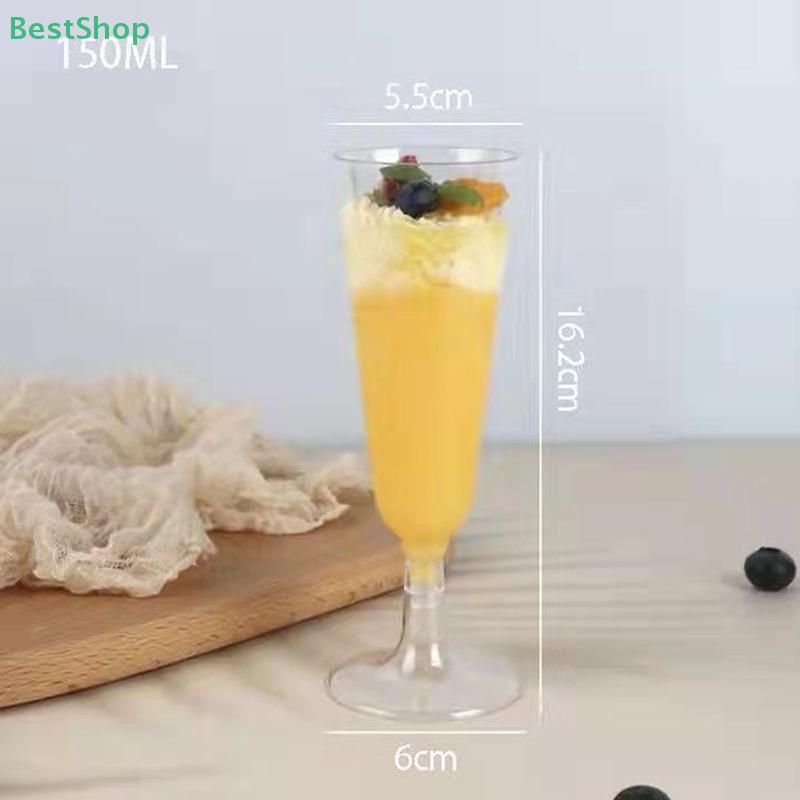 10Pcs Disposable Plastic Cocktail Cups,Party Champagne Glasses, Red Wine Glasses,Dessert Table Goblets,Pudding Cups