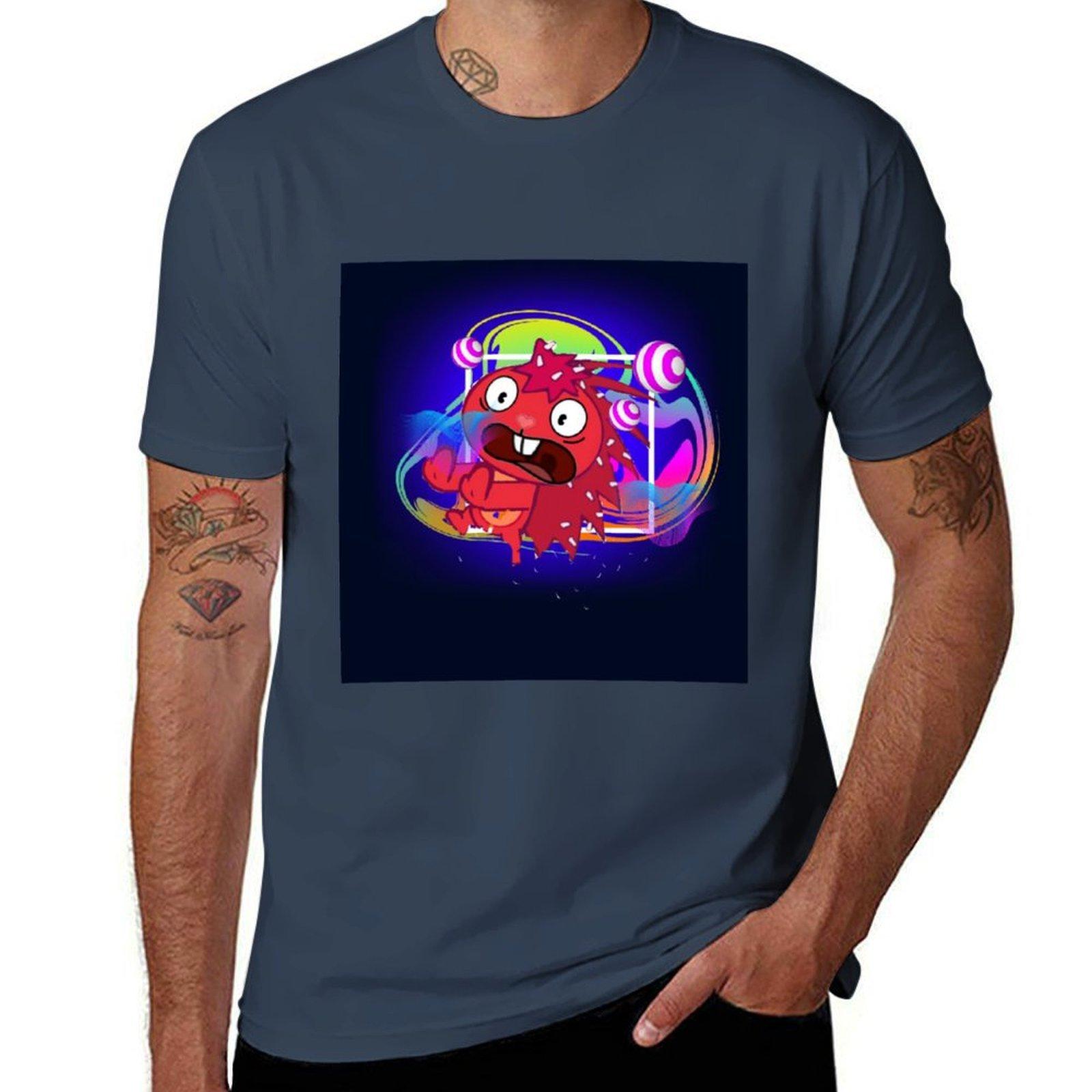 Flaky Happy Tree Friends Colourful TShirt Lightweight Gym Training TShirt S