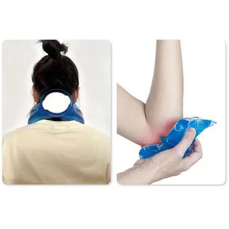 U-Shaped Fit Neck Protection Hot Water Bottle Cold Compress Neck Type PVC Cold Water Bag Knitted Fabric Cover Outdoor Sports