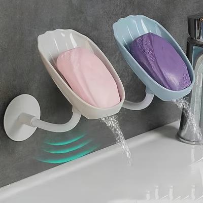 No-Drilling Soap Rack Wall-Mounted Soap Holder - Shell-Shaped Soap Rack, Drainage Soap Tray, Household Bathroom Soap Storage Rack