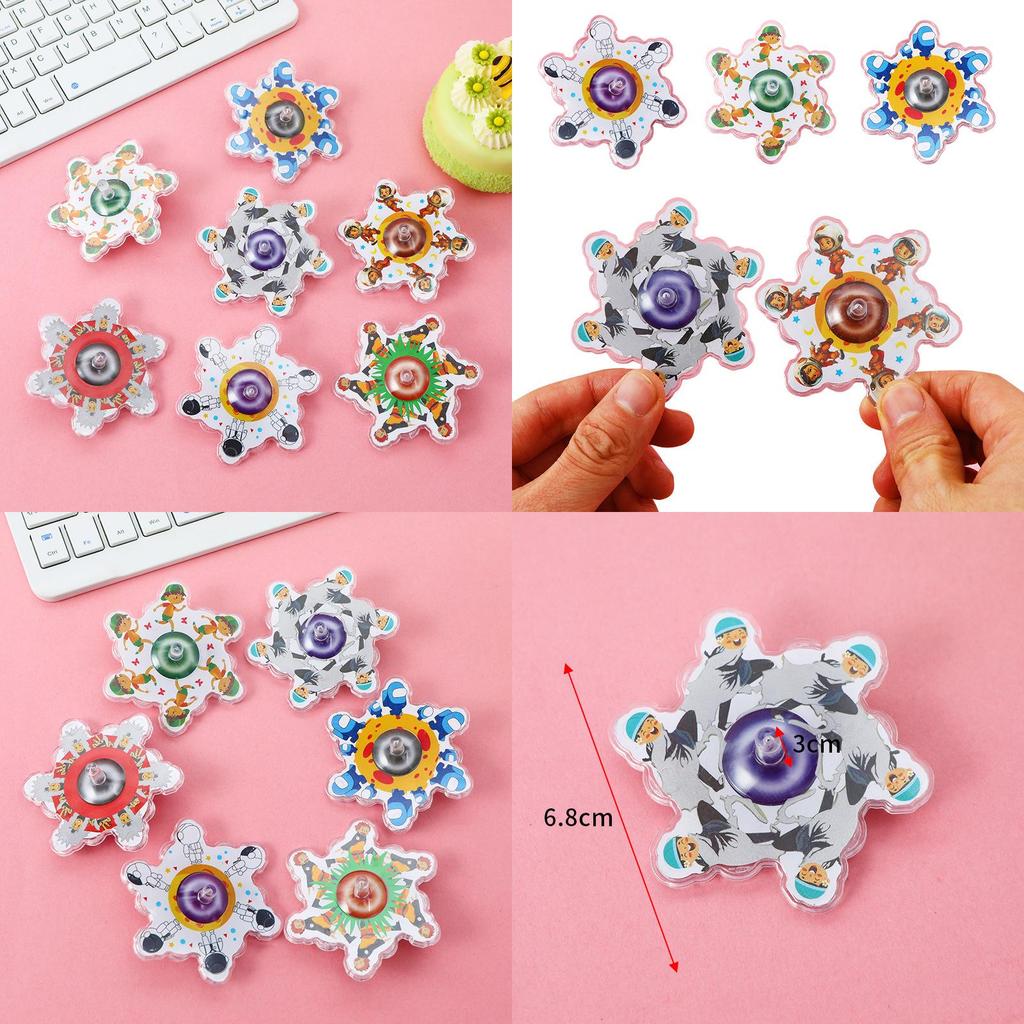 Kids Toy Cartoon Figure Pattern Gyroscope With Creative Design For Childrens Day Gift And School Activity