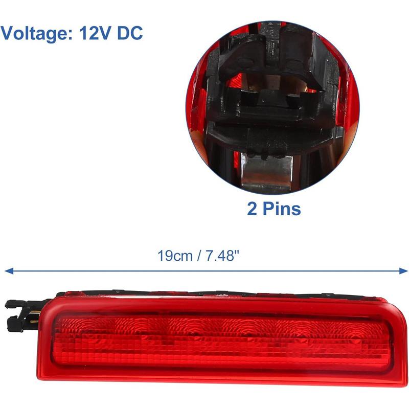

LED High Brake Stop Light Rear Brake Signal Third Tail Lamp Red Lens For VW Caddy MK3 BOX ESTATE 2004-2015 OE 2K0945087C червоний