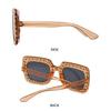 New Crystal Oversized Sunglasses for Female Rhinestone Square Diamond Sun Spectacles Retro Big Frames Sparkling Spectacles