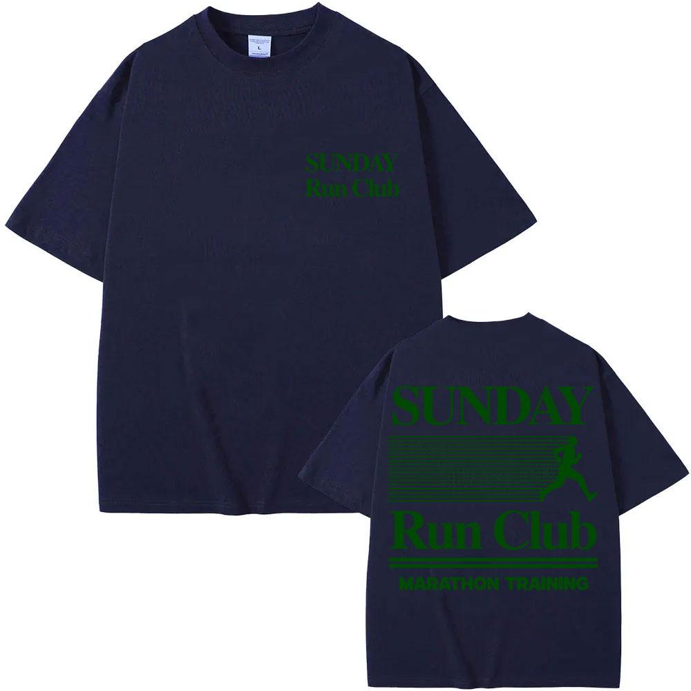 Sunday Running Club Graphic Summer T Shirt Cotton Breathable Sporty Jogging Tshirts Unisex Women Oversized Cotton Casual Tshirt