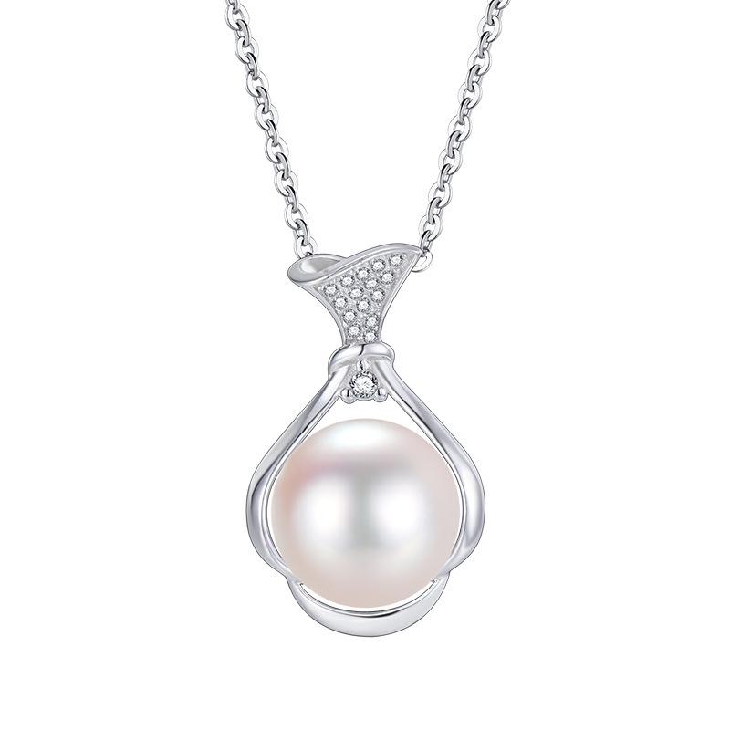 S925 Silver Australian White Shell Pearl Pendant with High Luster – Women's Niche Design, High-End DIY Accessory
