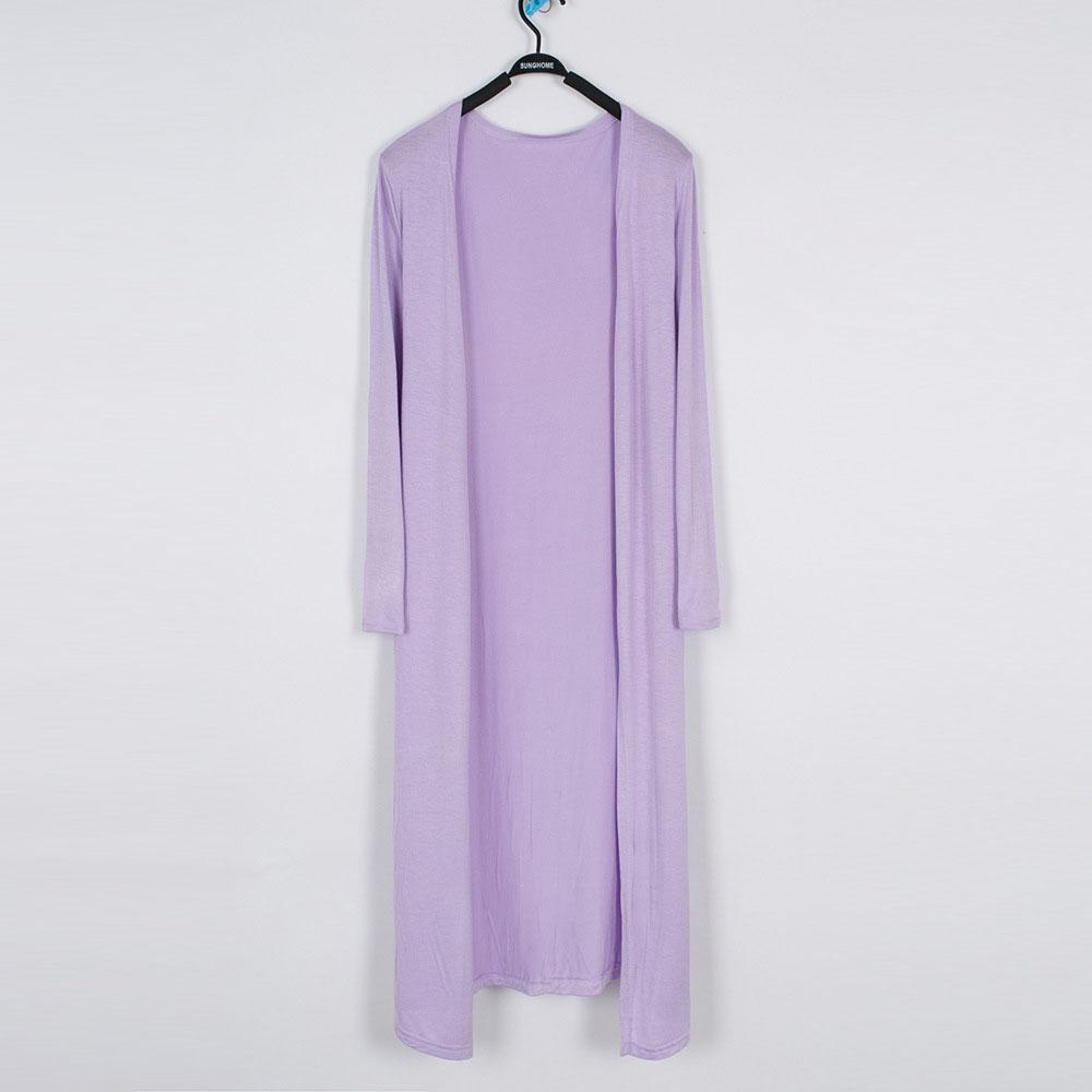 Dámský prodloužený jednobarevný cardigan šátek protisluneční oblečení košile s klimatizací tenký kabát s dlouhým rukávem