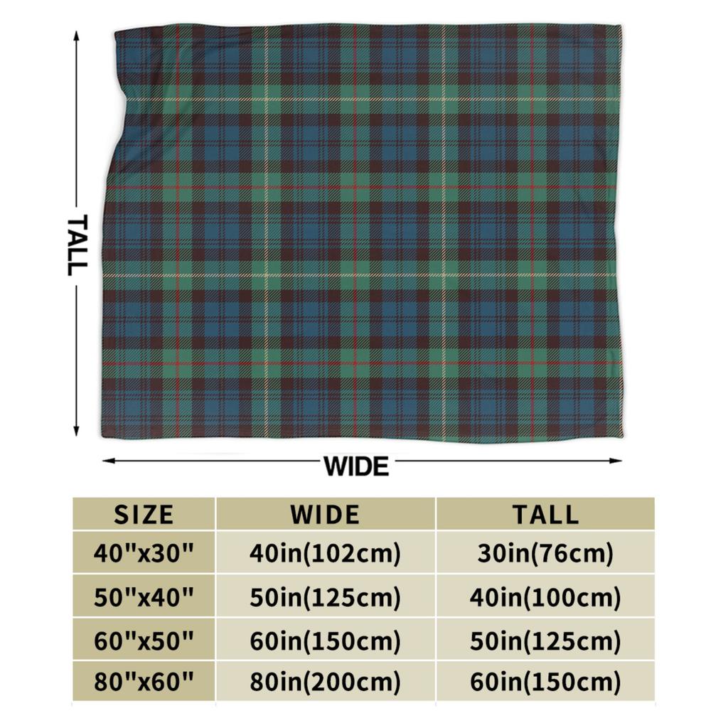 Tartan Rustic Green and Blue Black Watch Plaid Holiday Blankets Coral Fleece Plush Print Check Throw Blankets for Bed Rug Piece