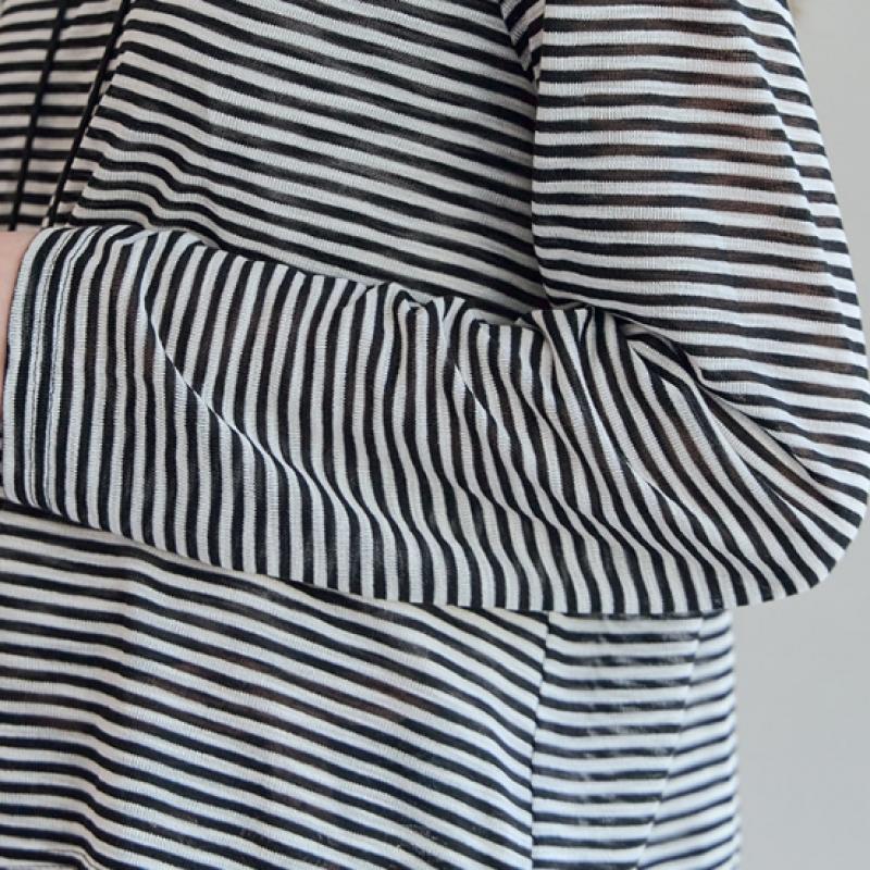 Maxza Hooded T shirT Loose fiT sTripe zf08qT002na