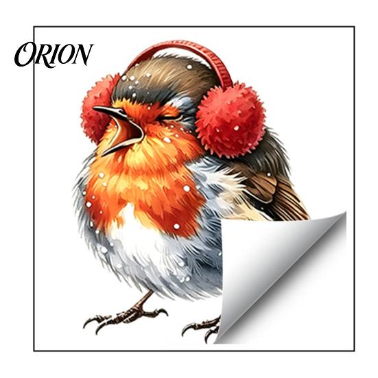Bird Wall Decorations for Bedroom Christmas Sticker, Cute Watercolor Decals with Wreath/Scarf/Hat/Ear Warmer, PVC Waterproof Indoor Outdoor