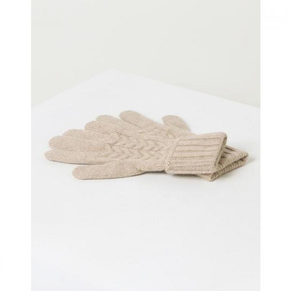 Daks Beige Cashmere Gloves With Embroidery Dcgv1f289i2