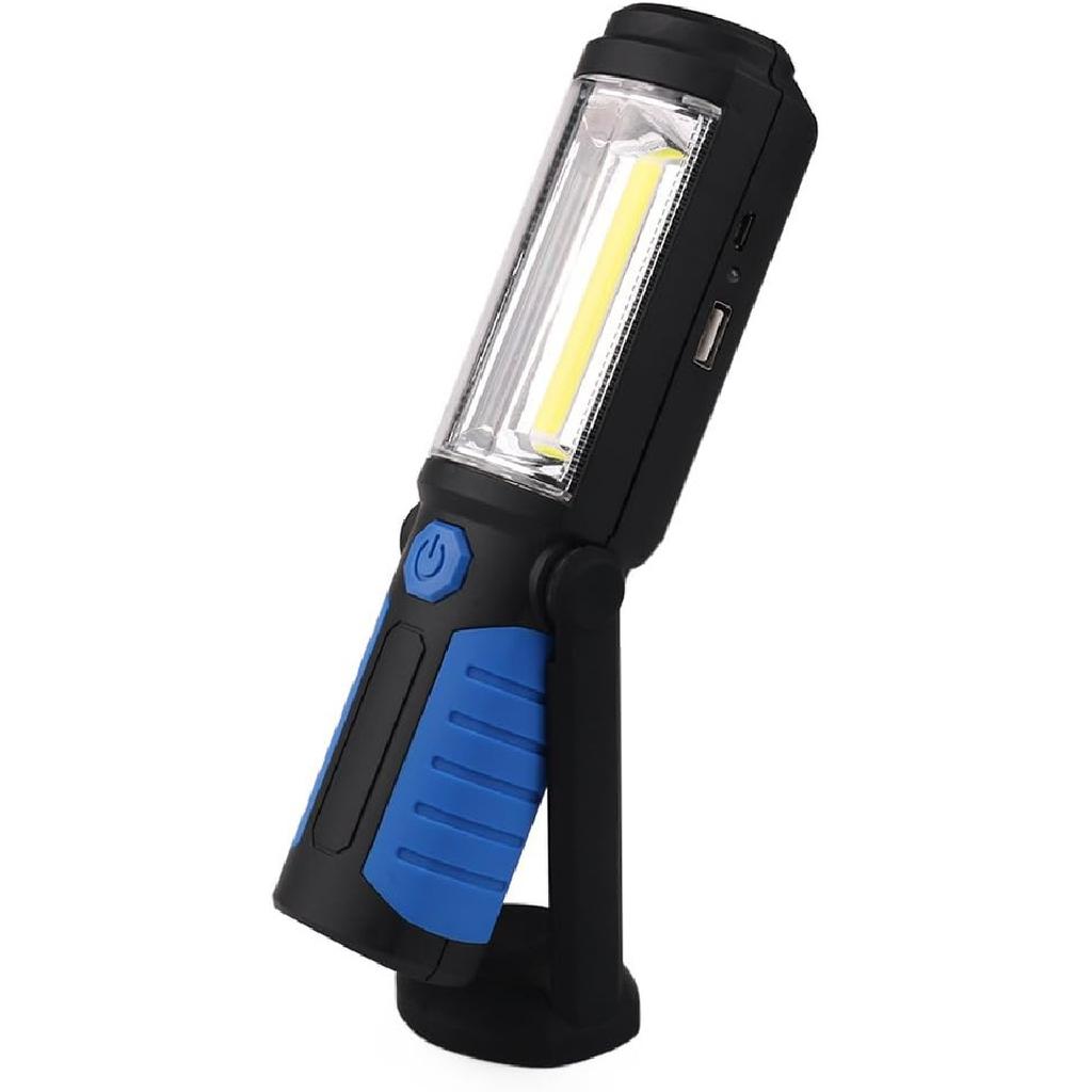 LED Work Light With Magnetic Base Rechargeable Handheld Flashlight LED Torches Lamp COB Cordless Inspection Lamp 2200mAh Battery For Outdoor Camping