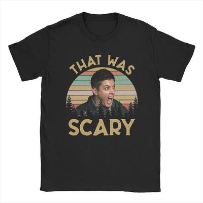 Dean Winchester Supernatural Das war gruselig Herren T-Shirts Humor T-Shirt Kurzarm Rundhals T-Shirt Reine Baumwolle Sommer Oberteile