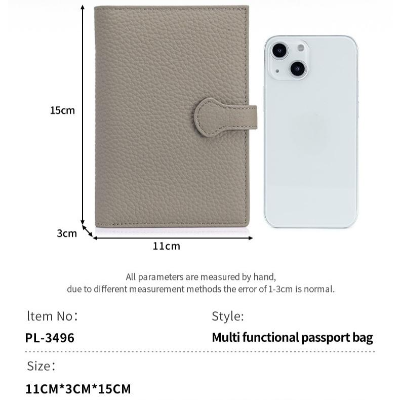 With Loose-leaf Hand Ledger Notebook Passport Holders Genuine Leather Travel Organizer 6-Ring Notebook Cowhide RFID Wallet