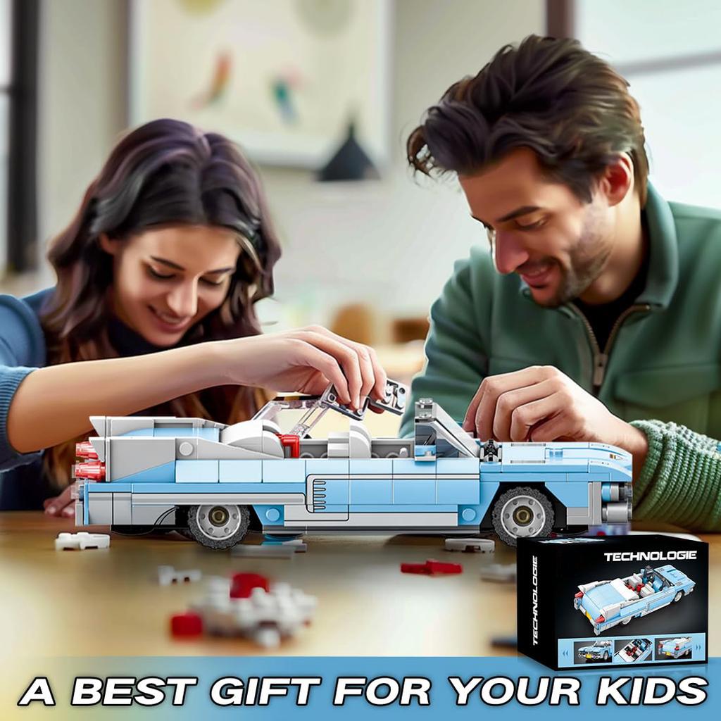 329 STK Roadster Car Building Block Creative City Vehicle Diy Car Model Bricks Desktop Display Leker for barn Julegaver