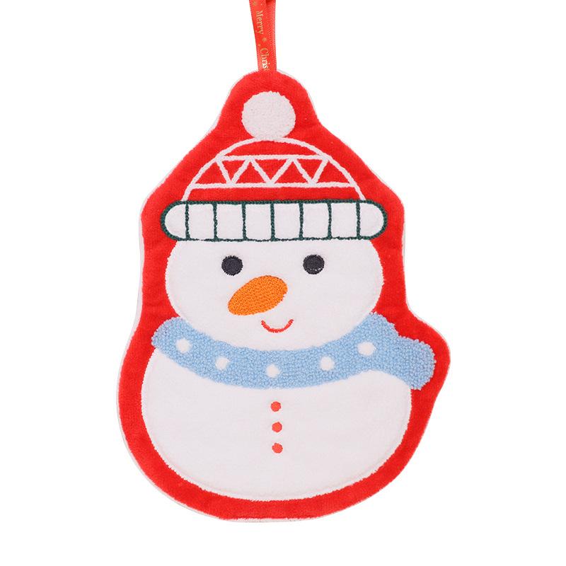 

Christmas Gift Hand Towel Kitchen Bathroom Handkerchief Cute Cartoon Snowman Elk Santa Claus Hanging Towel Xmas Navidad Decor