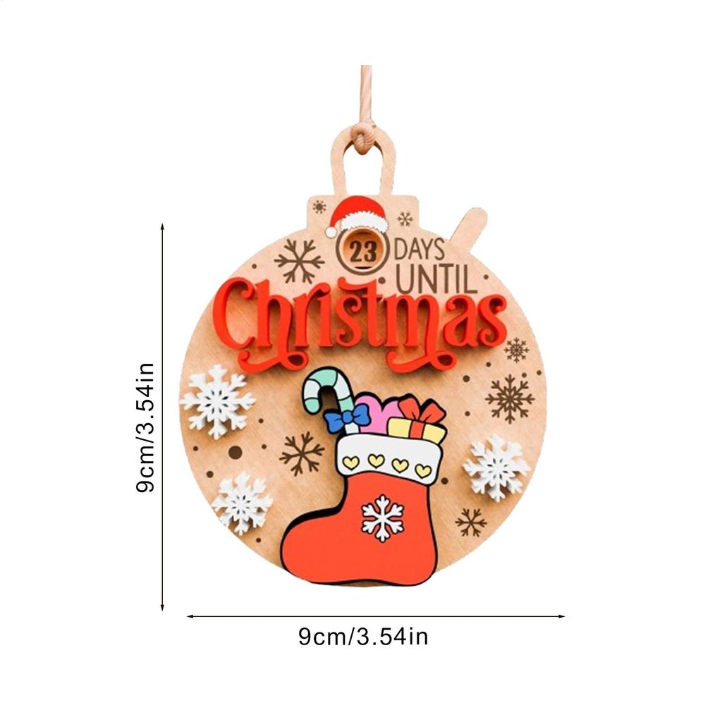 Rotating Christmas Countdown Calendar Long-lasting Festive Decor Wooden Christmas Tree Ornaments For Kids Adults Women New Year