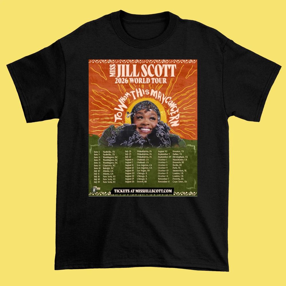 Miss Jill Scott 2026 World Tour Shirt Black Full Size S5xl Cl564 S