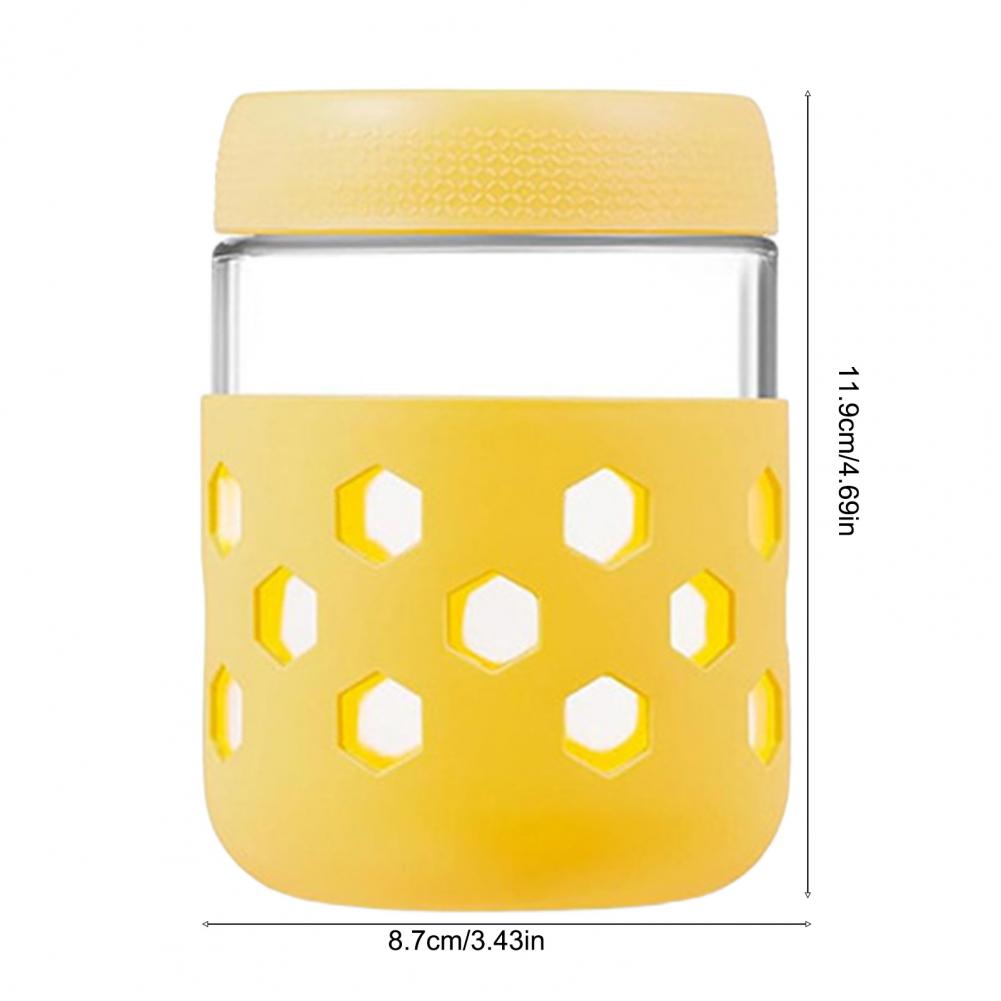 Einmachgläser aus Glas mit Silikonhülle, 473 ml (16 oz), auslaufsicher, luftdichte Behälter für Overnight Oats, Joghurt und Snacks