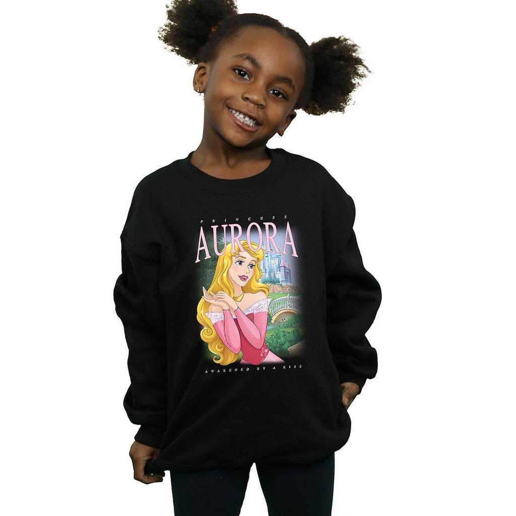 Dornröschen-Sweatshirt „Aurora Montage“ aus Baumwolle für Mädchen