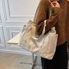Vintage Simple Shoulder Bag Women'S Casual Solid Color Large-Capacity Messenger Bag Japanese Harajuku Shoulder Bag