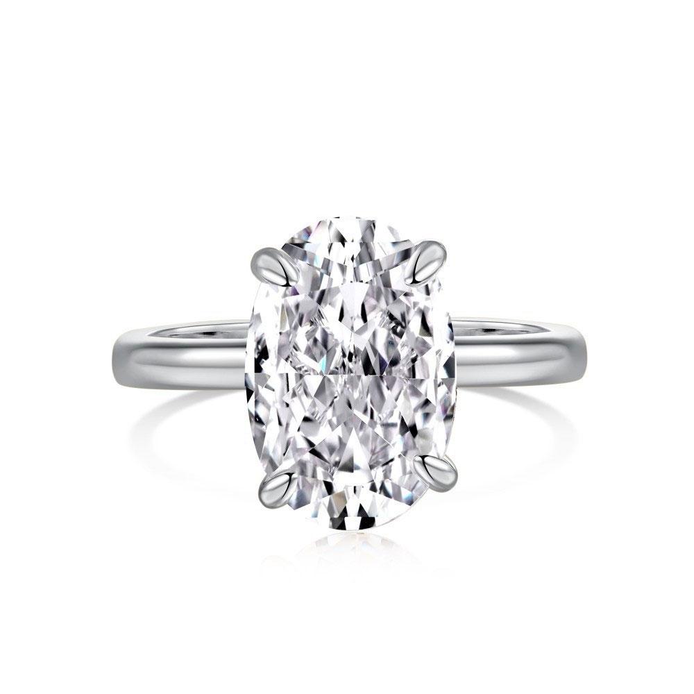 KNOBSPIN Anelli Ovali Taglio Moissanite 1-4CT per Donne Gioielli con Diamanti Certificati GRA Anello di Fidanzamento Matrimonio in Rame