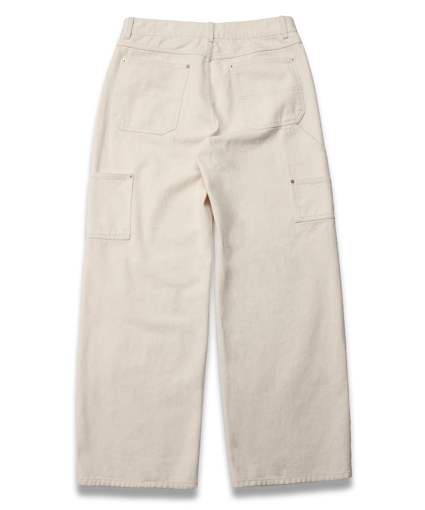 DOFFJASON [Unisex] Multi-Pocket Carpenter Pants Cream