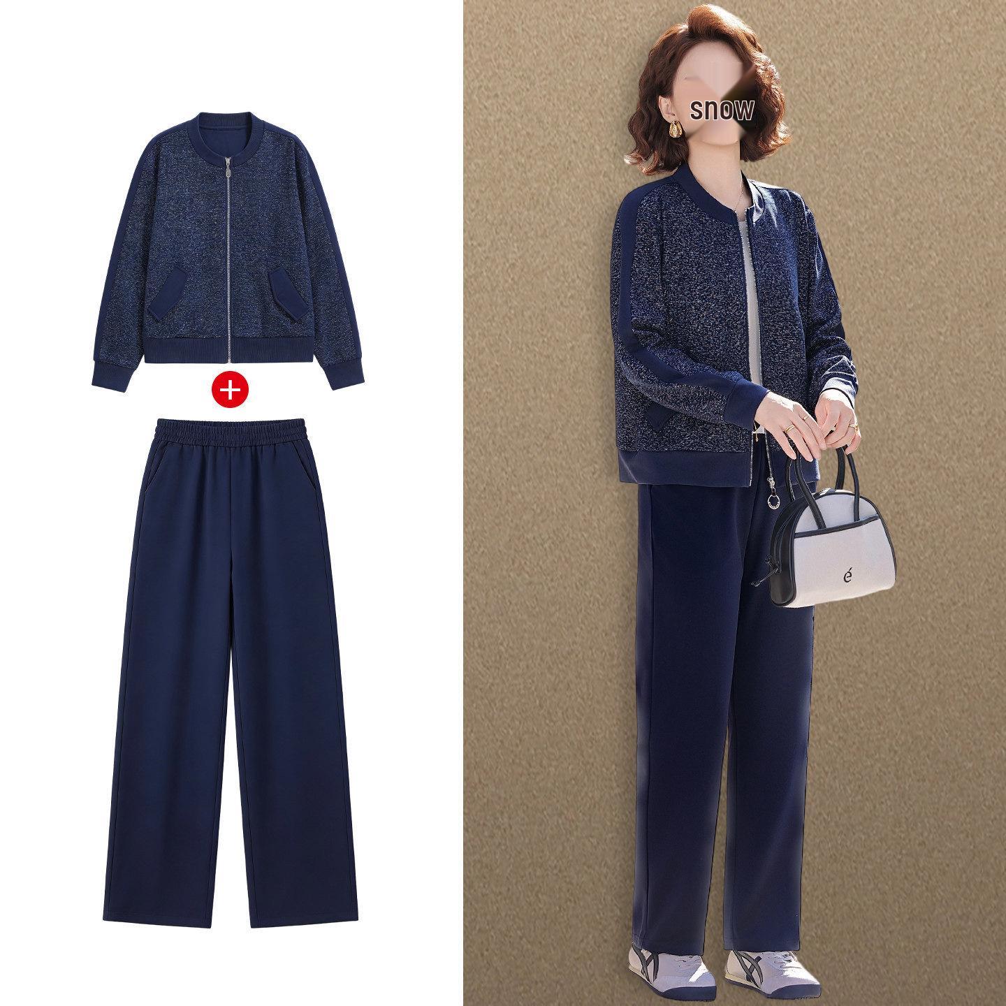 

2026 New Spring Sportswear Set for Middle-aged Women - Plus Size Top for Mother s Day 3XL (Recommended for 60-67.5 kg)
