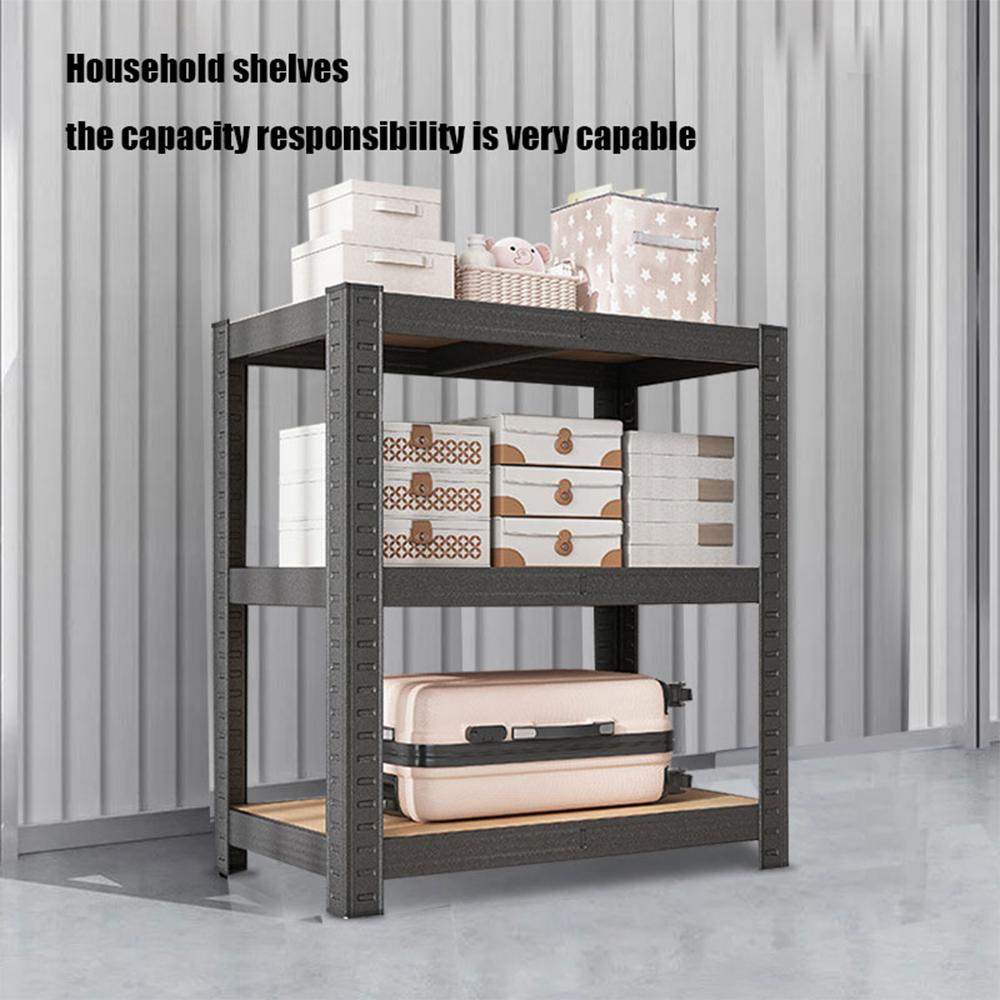 3-ярусные полки для хранения 35 В Регулируемая металлическая полка для хранения для гаража домашнего офиса Черный чёрный 6260₽