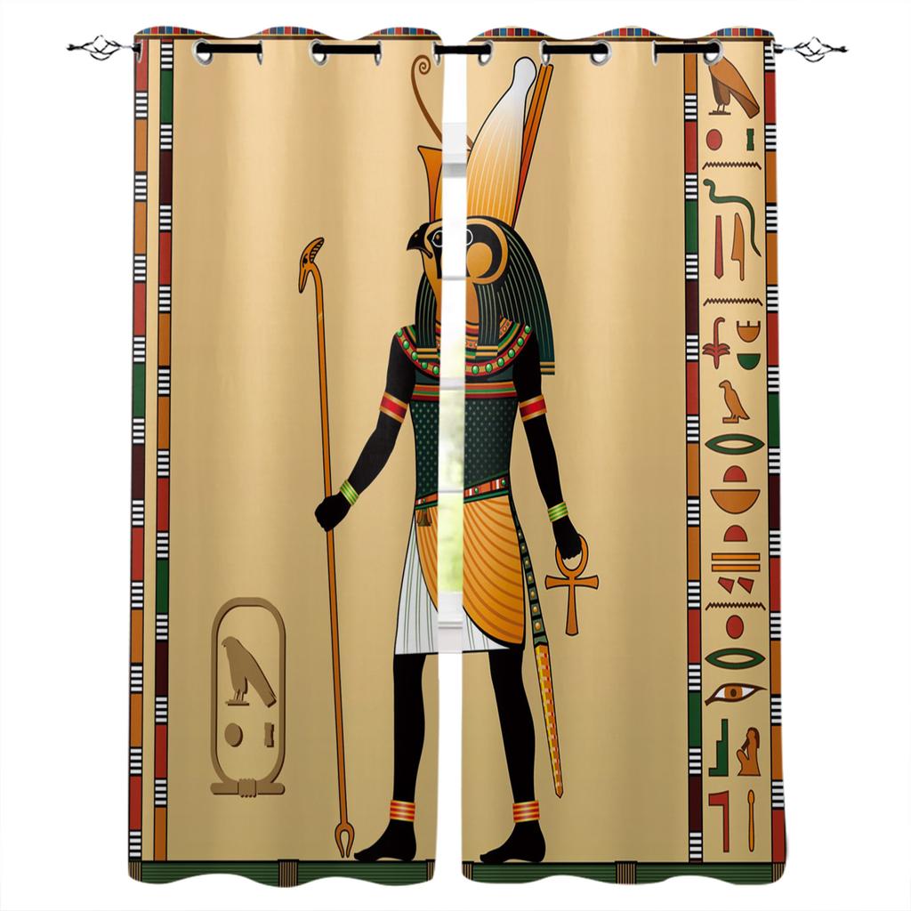 Curtain Ancient Egyptian God Of Wisdom Bedroom Kitchen Curtains Living Room Decoration Items Window Curtains for Living Room