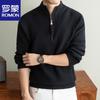 ROMON Men's Winter Stand Collar Athletic Knit Sweater