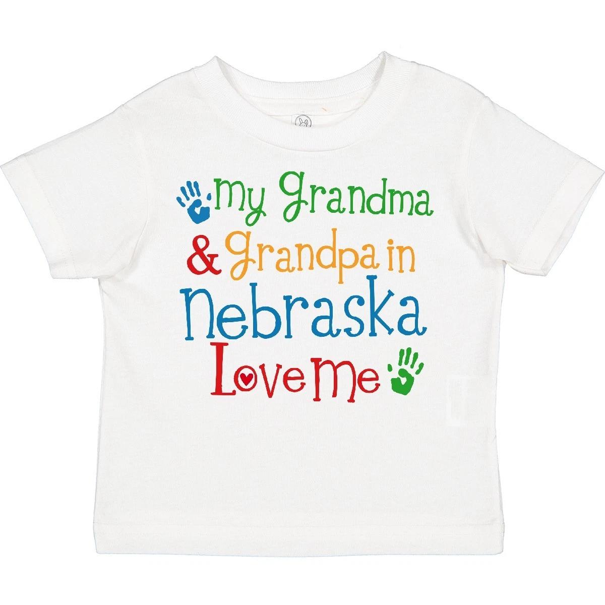 Inktastic Nebraska Grandma Loves Me Toddler T-Shirt State Grandchild Grandson 110