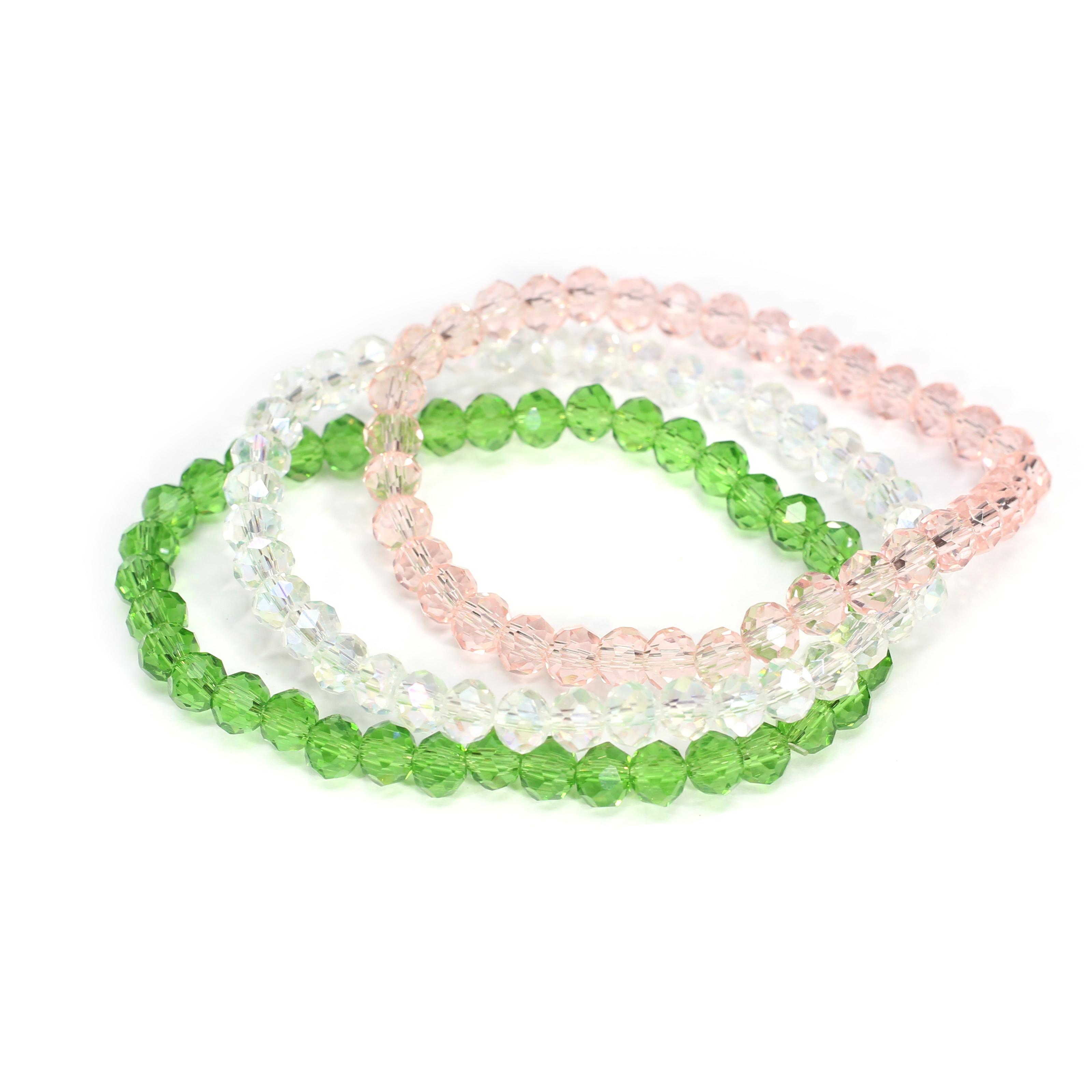 

3 шт./компл. браслет с целебными кристаллами, граненые браслеты из натуральных хрустальных бусин для женщин, ювелирные изделия, новогодние подарки на День святого Валентина 18cm