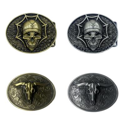 Metalowa klamra do paska w kształcie byka/czaszki Vintage Delikatna klamra do paska Akcesoria do pasa DIY Styl Zachodni Kowbojski Rockowy