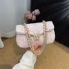 Women Waxed Pu Leather Plaid Stitching Small Square Shoulder Crossbody Bag For Daily Commute