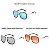 Metal Frame Square Sunglasses With Uv400 Protection For Outdoor Fashion And Parties