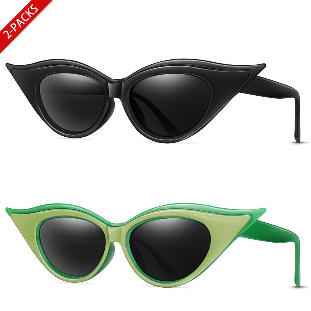 2Pairs/3Pairs Fashion Vacation Eyeglasses Men Women Sexy Cat Eye Shades OutdoorParty Golf Beach Vocation Multiple Outfits