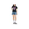 Vans Love Letter Print Round Neck Pullover Short Sleeve T-Shirt Women Tops Black VN000KPEBLK