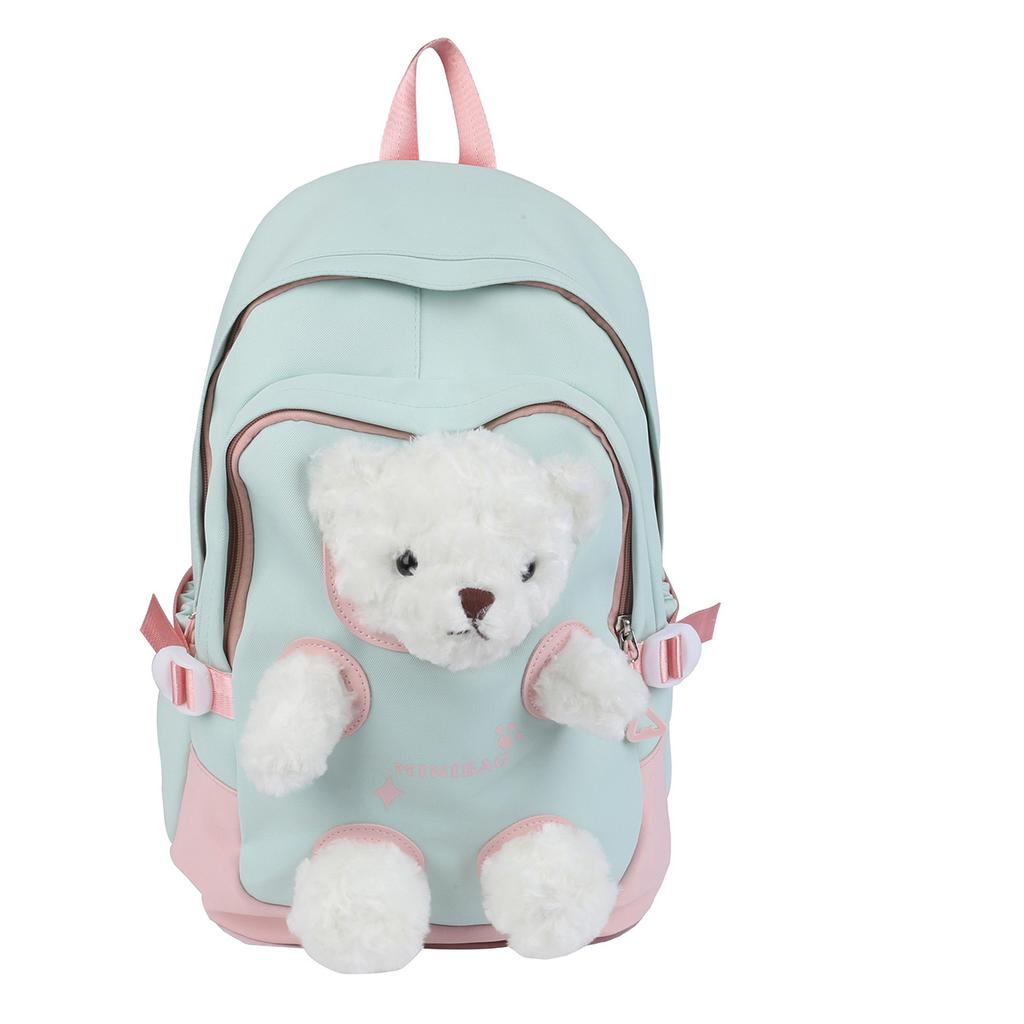 Cute Bear Schoolbag Female Junior High School Student New Backpack Sweet Versatile Backpack Female