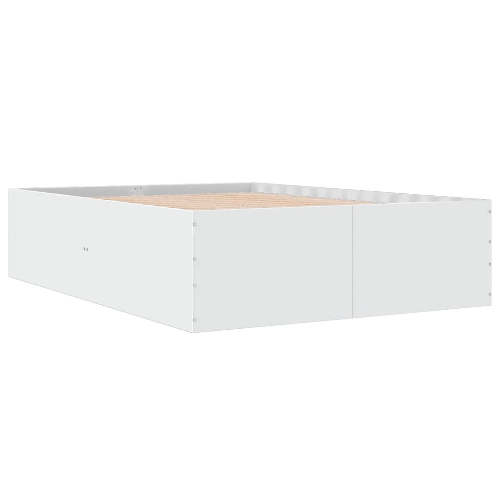 White Bed Frame 140 X 200 Cm Particleboard