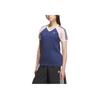 adidas Originals Classic Fashion Simple Versatile Short Sleeve Raglan T-Shirt Women Tops Dark-Indigo Light-Pink KF0315