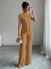 New Women's Casual Solid Color Short Sleeve T-Shirt Set with Track Pants