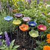 Backyard Bee Bath Station Ceramic Watering Station Garden Flower Stake Butterfly Water Weather Resistant Hydration Tool Feeder Pollinator