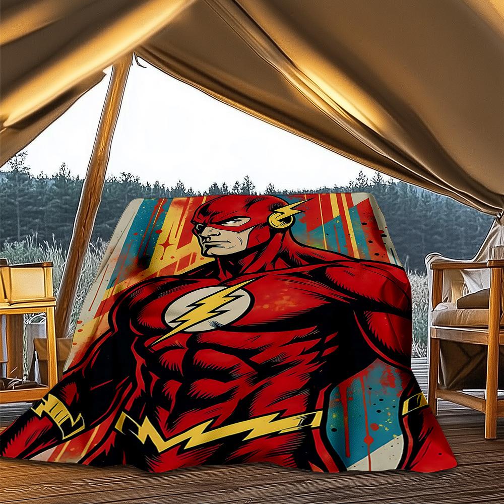 1pc Flash superhero Outdoor Flannel Throw Blanket Soft, Lightweight & Warm