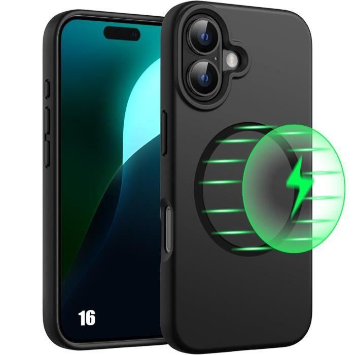 Coque Silicone - iPhone 16 - Protection Antichoc - Texture Antidérapante - Bords Surélevés - Élégant