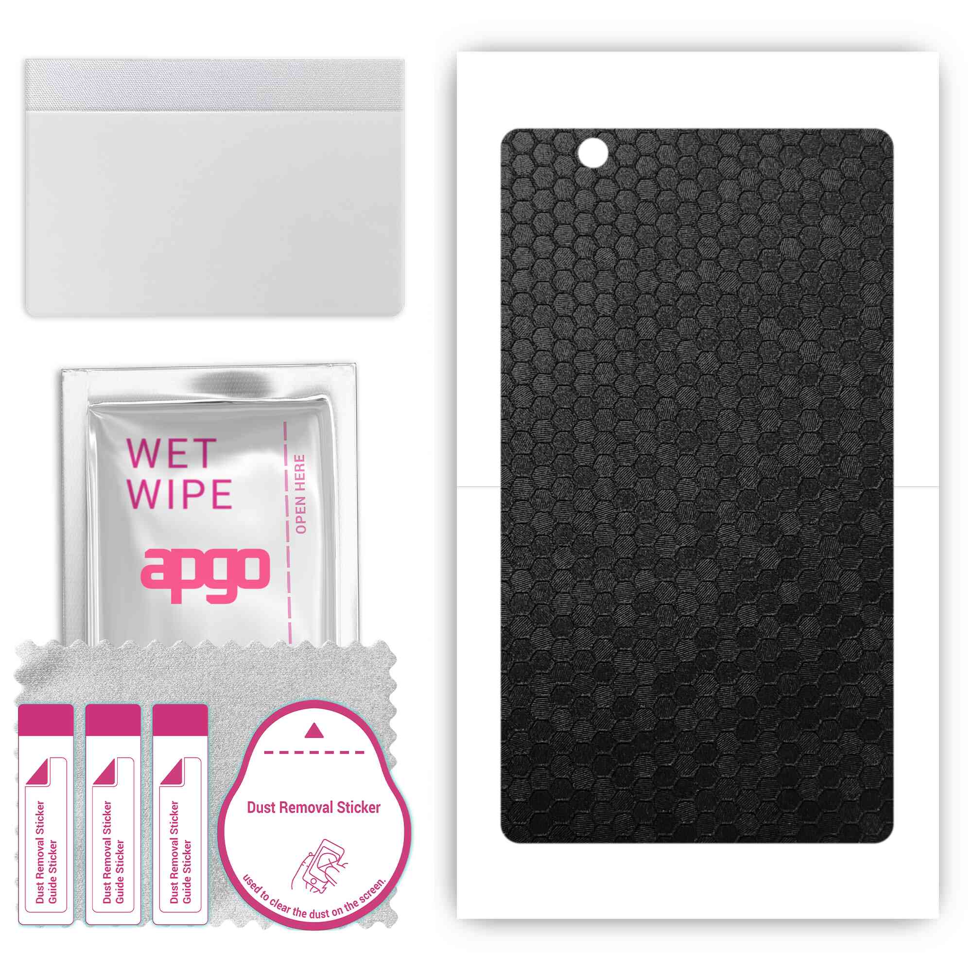 

apgo skin sticker film foil vinyl for the BACK compatible with Huawei MediaPad M5 lite, scratch-resistant, easy to install - Black Honeycomb